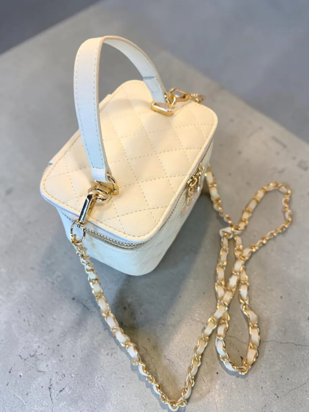 Ivory White Shoulder or Cosmetic Bag by Valentino Orlandi  NWT